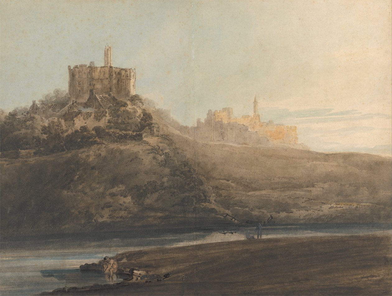 Warkworth Castle, Northumberland av Thomas Girtin