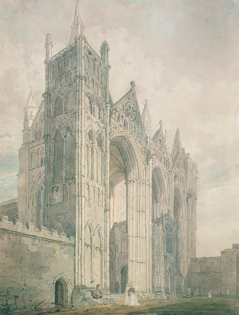 Vestfronten til Peterborough Cathedral, 1700-tallet av Thomas Girtin