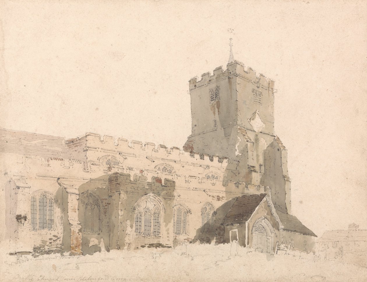 Writtle Church, Essex av Thomas Girtin