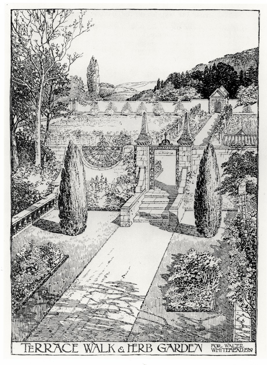 Terrace Walk and Herb Garden, fra Thomas Mawsons The Art and Craft of Garden Making, utgitt 1900 (se også 171946) av Thomas Hayton Mawson