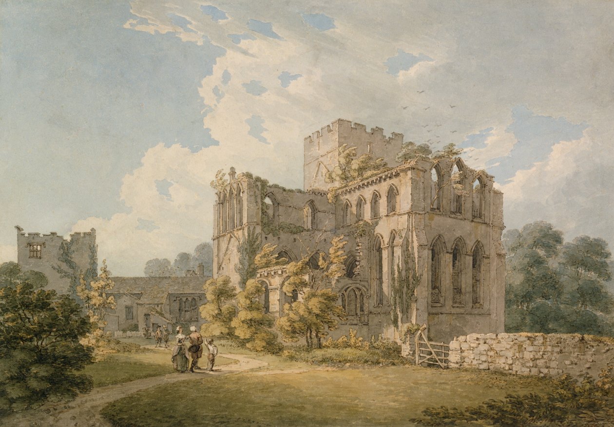 Lanercost Priory, nær Carlisle (penn og blekk og wc på papir) av Thomas Hearne