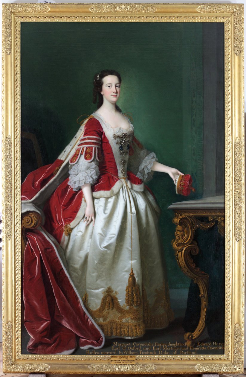Lady Margaret Cavendish-Holles-Harley, hertuginne av Portland, ca. 1744 av Thomas Hudson