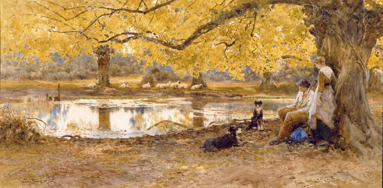 The Trysting Place, 1895 (wc og kroppsfarge) av Thomas James Lloyd