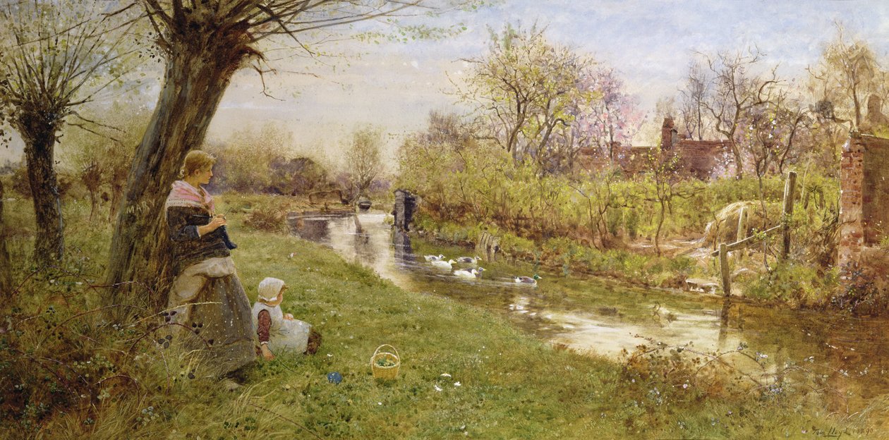 Watching the Ducks, 1890 av Thomas James Lloyd