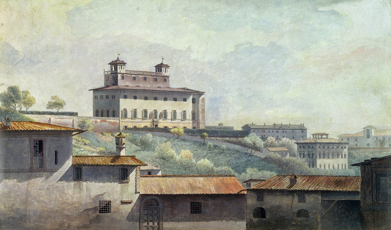Villa Medici, Roma, ca. 1776 (olje på papir) av Thomas Jones