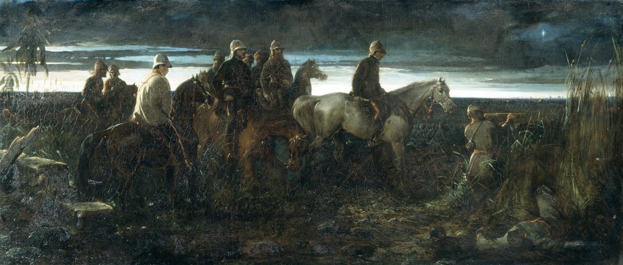 The Dawn of Victory - Lord Clyde rekognoscerer fiendens posisjon, i forkant av nødhjelpen av Lucknow den 14. november 1857, ca. 1862 av Thomas Jones