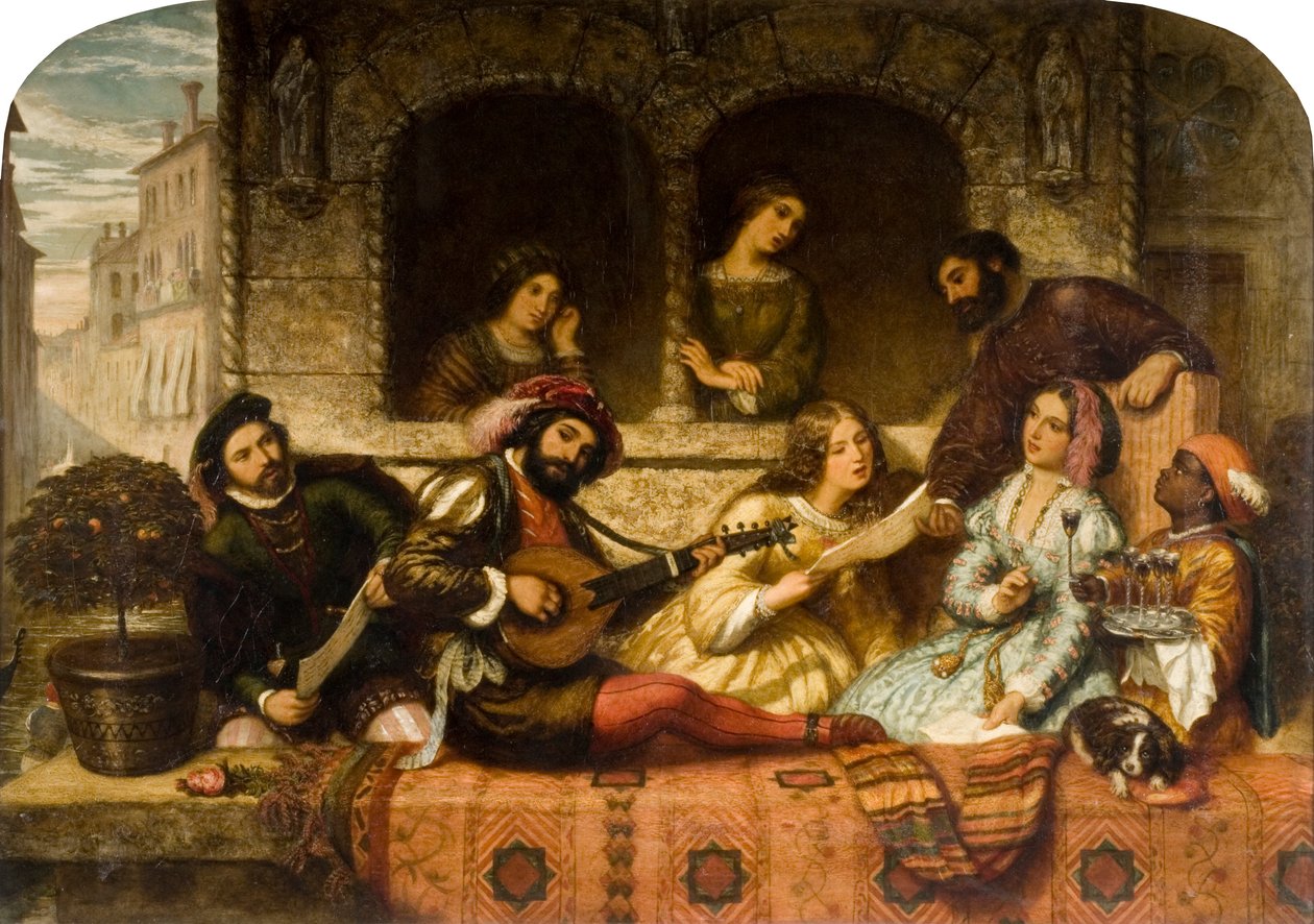 Venetiansk balkongscene, 1859 av Thomas Kent Pelham