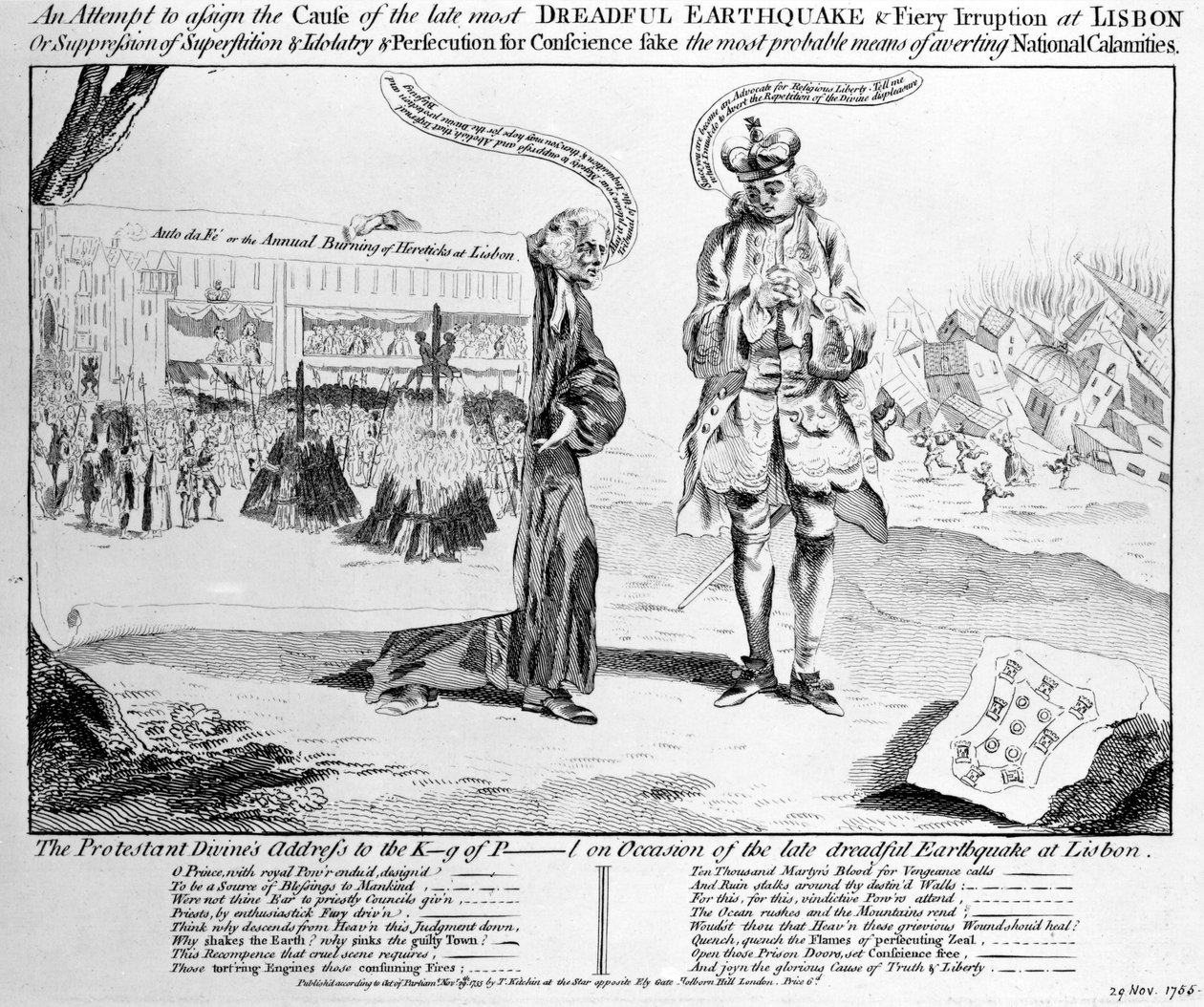 Et forsøk på å angi årsaken til det sene mest forferdelige jordskjelvet ved Lisboa, 1755 av Thomas Kitchin