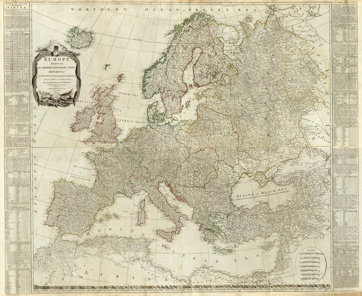 Europa delt inn i sine imperier, riker, stater, republikker av Thomas Kitchin