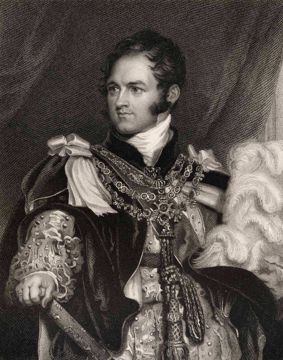 Leopold George Chretien Frederic av Saxe-Coburg, gravert av J. Thomson, fra 