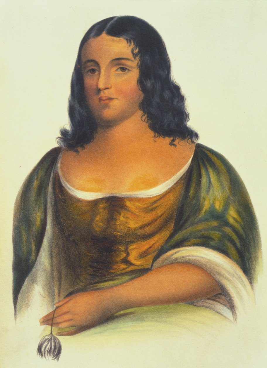 Po-Ca-Hon-Tas, 1848 (håndfarget litho) av Thomas Loraine McKenney