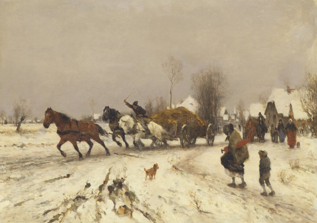 En landsby om vinteren, 1876 av Thomas Ludwig Herbst