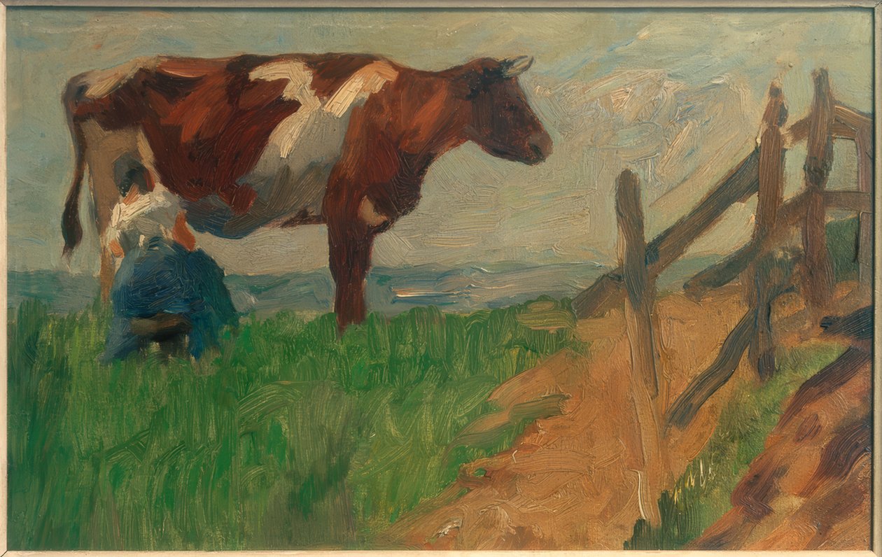 Melkende bondekone av Thomas Ludwig Herbst
