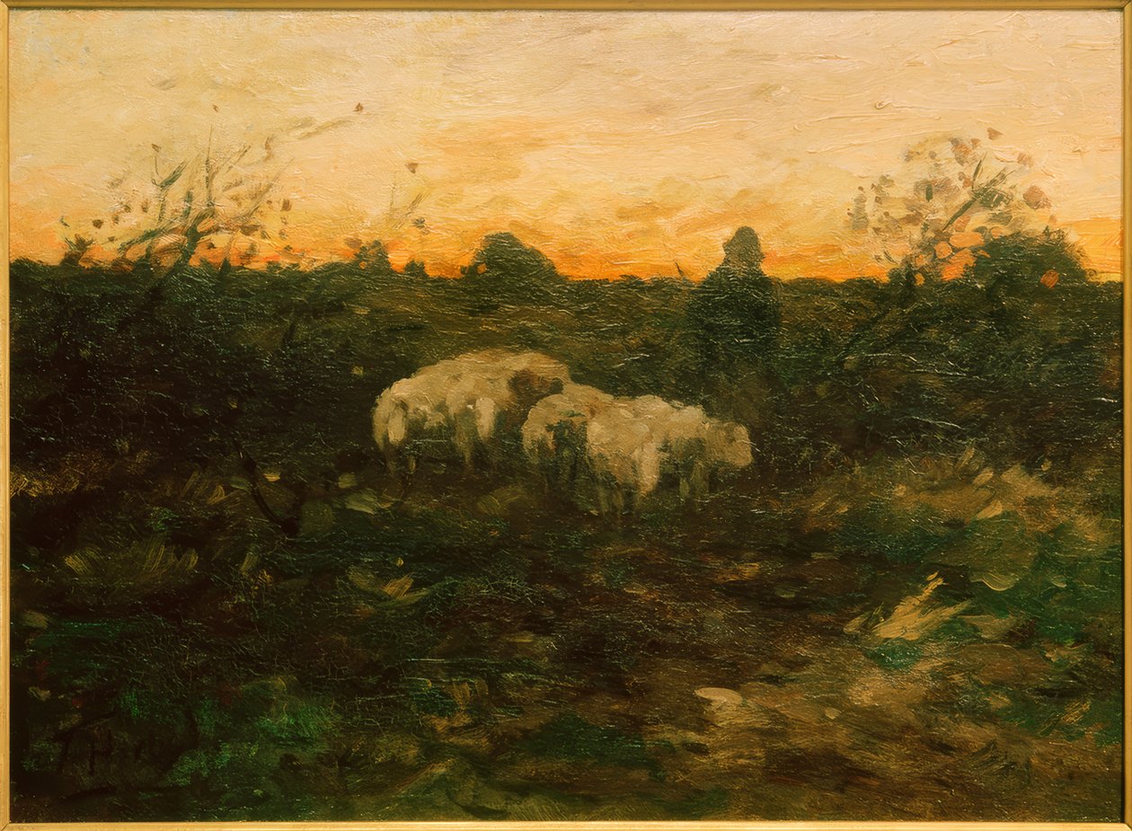 Hyrde med flokk av Thomas Ludwig Herbst