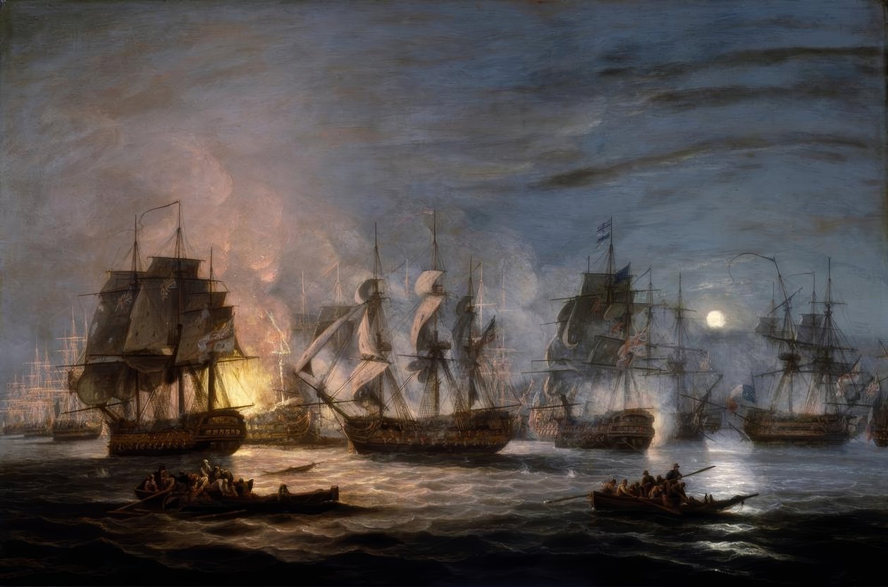 Slaget ved Nilen, 1. august 1798 av Thomas Luny
