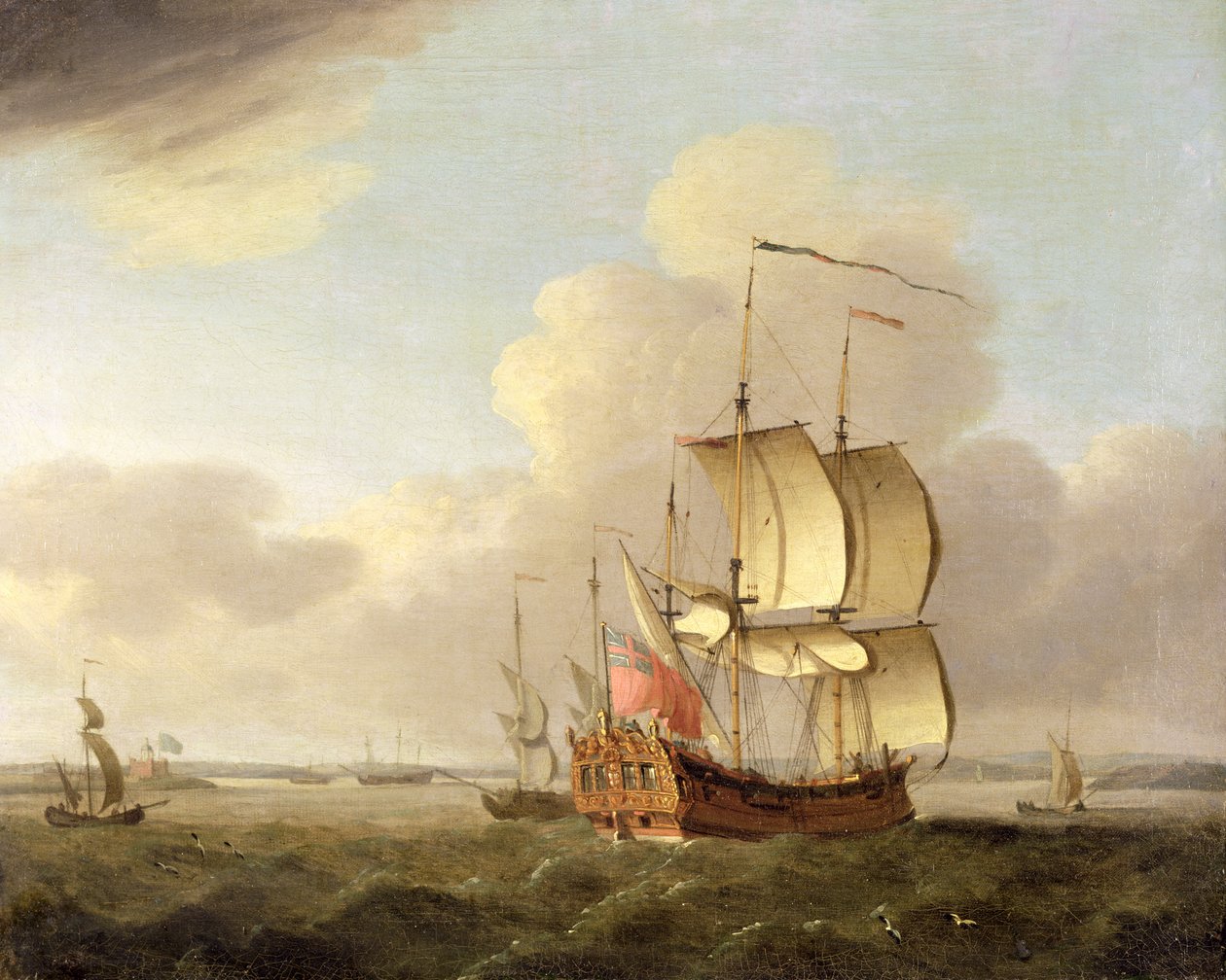 Frakt i Themsens elvemunning, ca. 1761-66 av Thomas Mellish