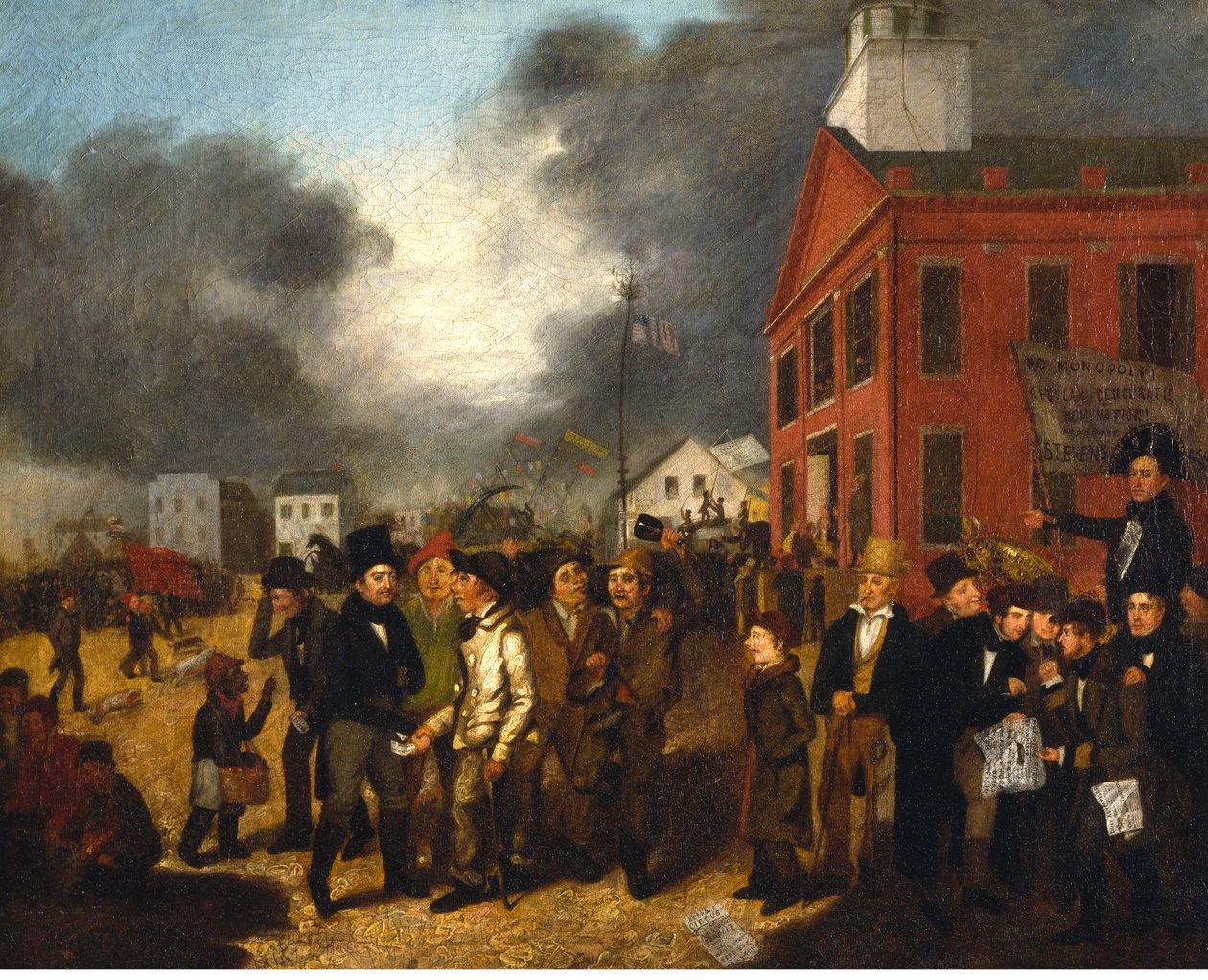 Første delstatsvalg i Detroit, Michigan, ca. 1837 av Thomas Mickell Burnham