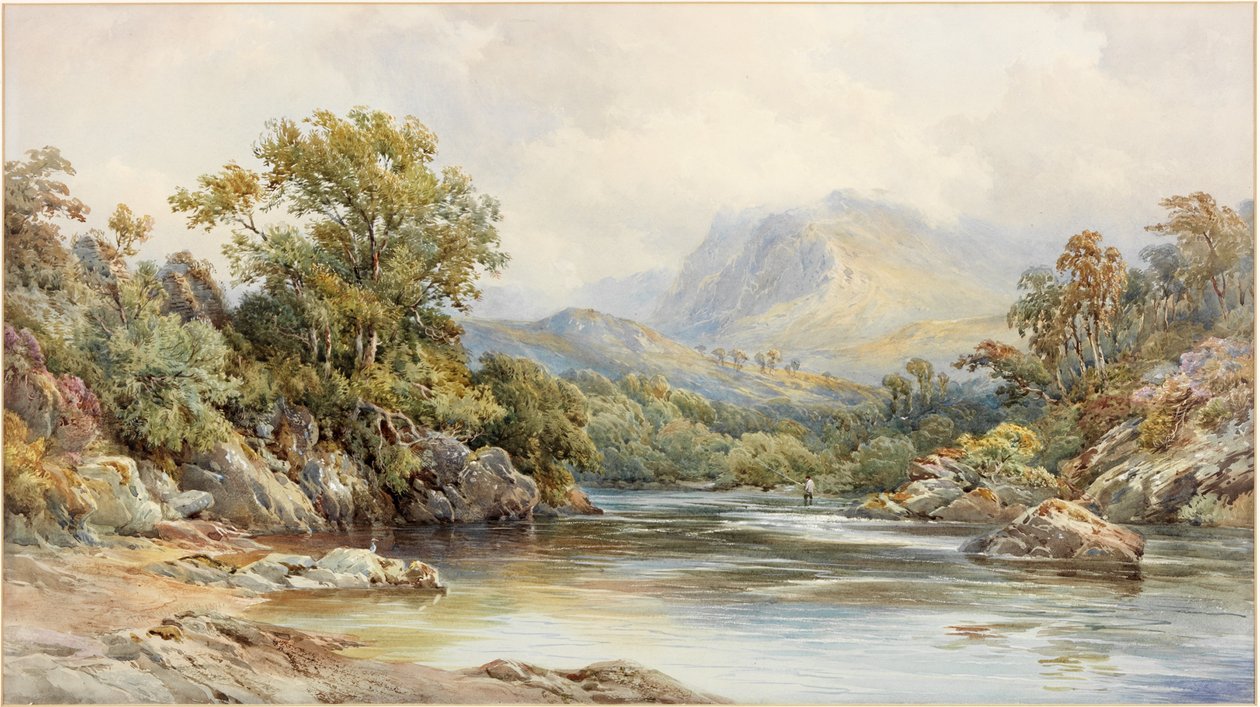 On the Tay (akvarell på papir) av Thomas Miles II Richardson