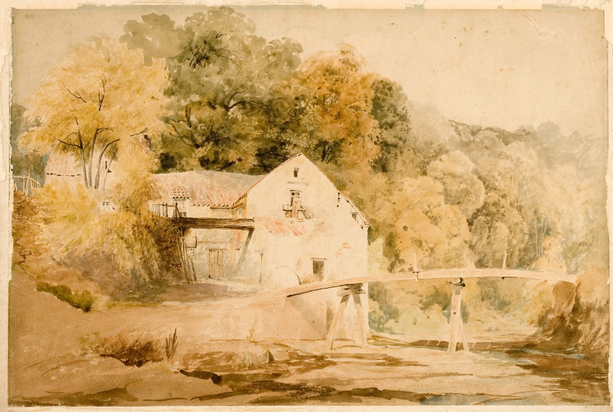The Old Flint Mill on the Ouseburn (kroppsfarge) av Thomas Miles II Richardson