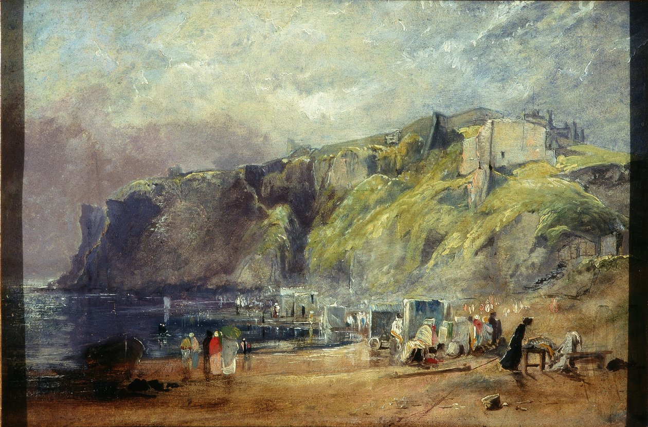 Tynemouth Castle fra Percy Bay av Thomas Miles II Richardson