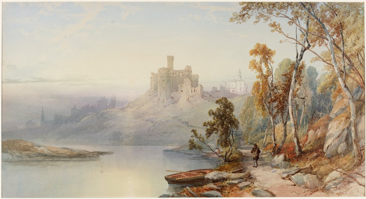 Warkworth Castle (kroppsfarge) av Thomas Miles II Richardson