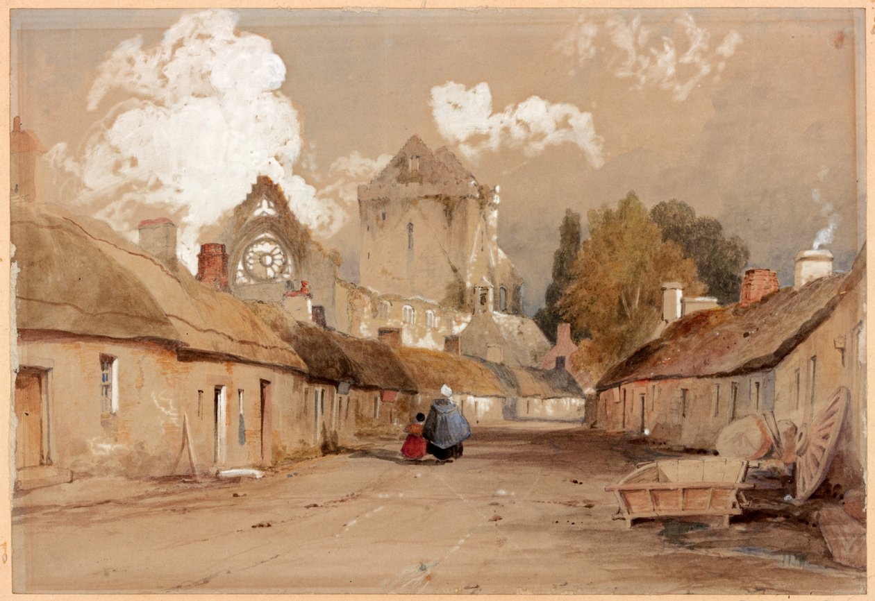 Sweetheart Abbey, Kirkcudbright (blyant og akvarell på papir) av Thomas Miles Richardson