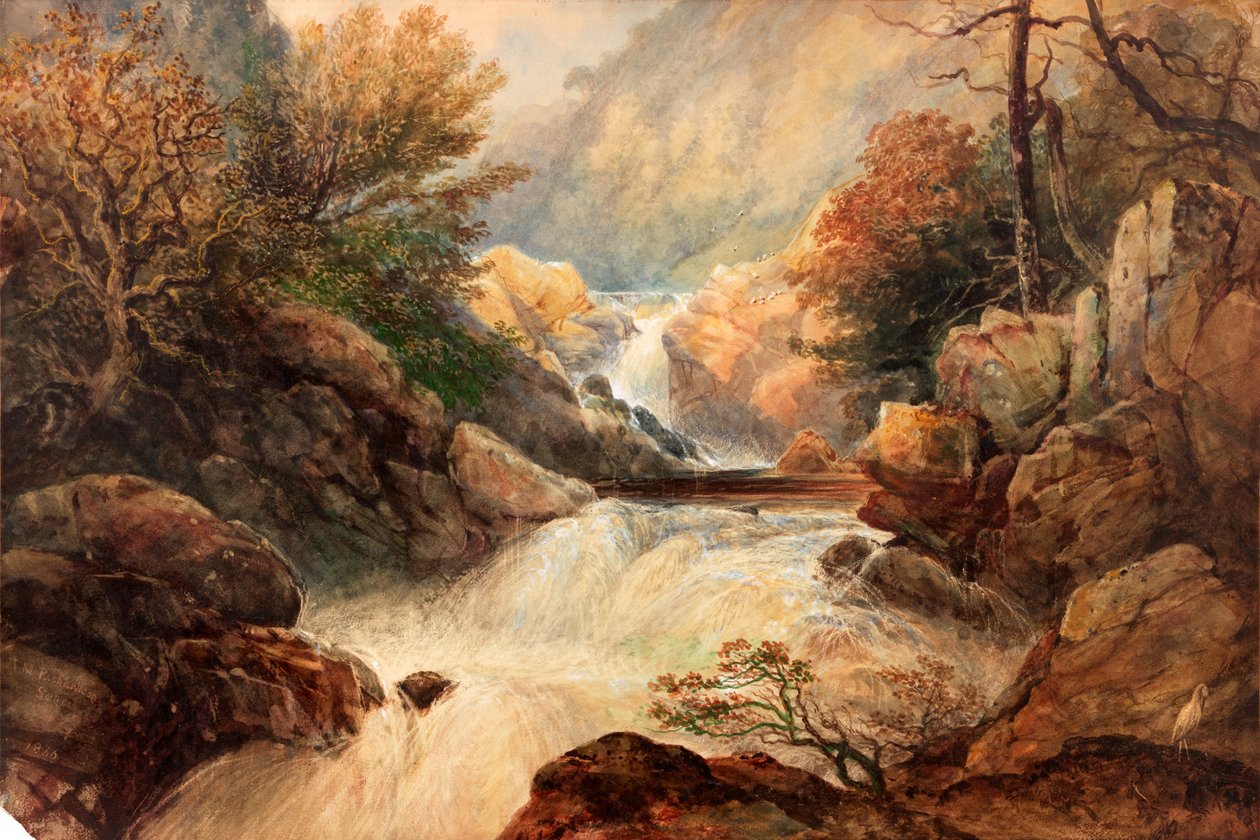 The Falls of Lochy (kroppsfarge) av Thomas Miles Richardson