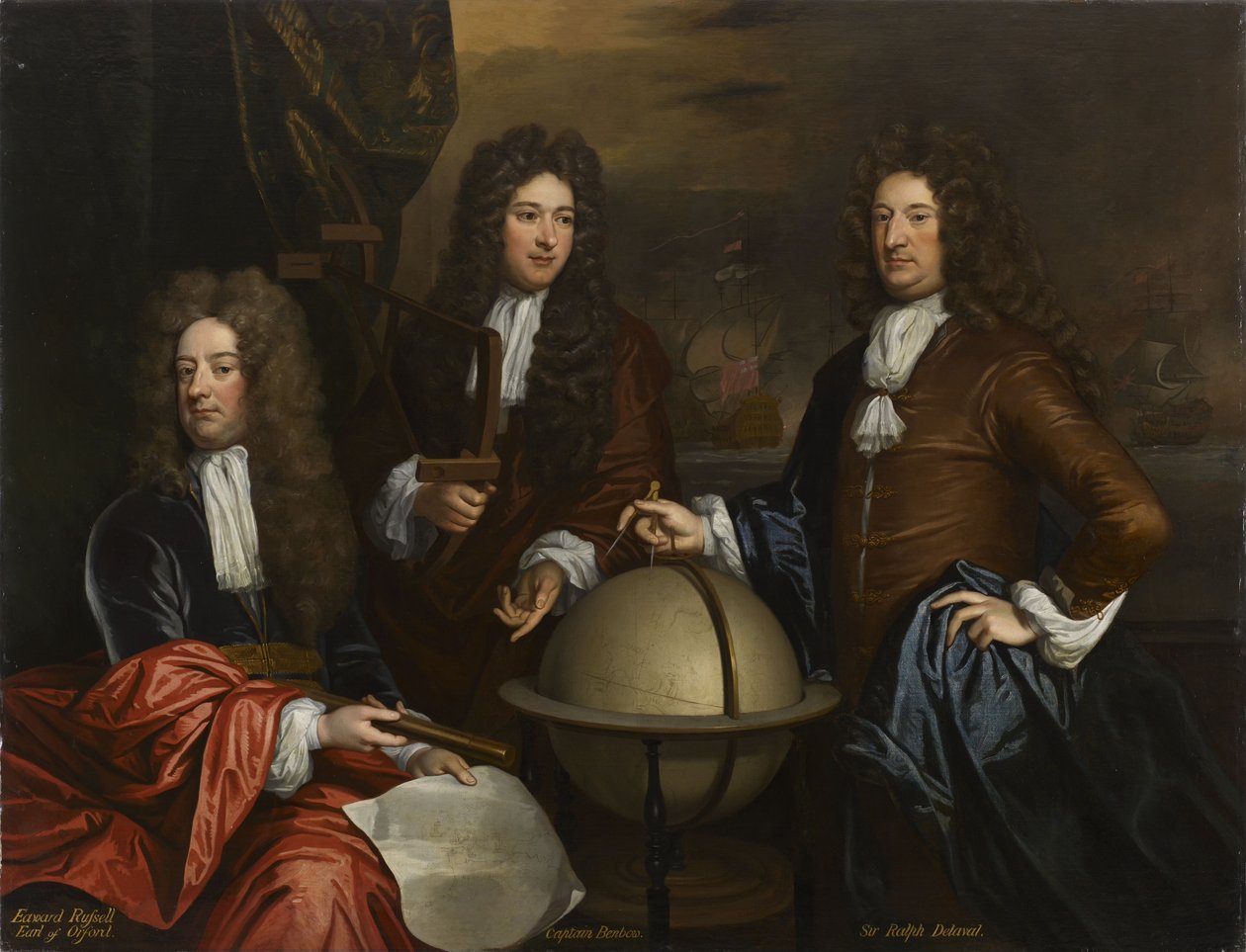 Et trippelportrett av Thomas Phillips, John Benbow og Sir Ralph Delaval av Thomas Murray