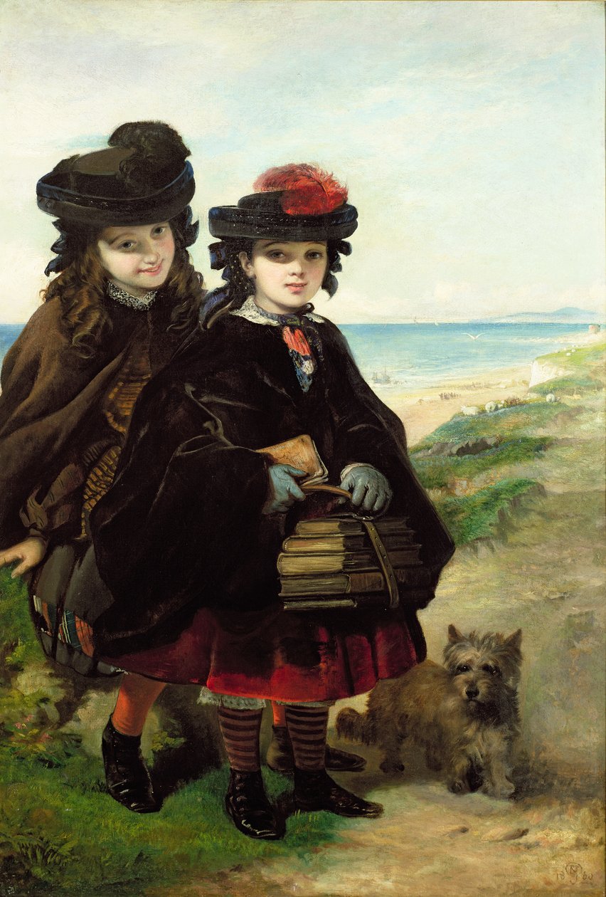 På vei til skolen, 1860 (olje) av Thomas Musgrave Joy