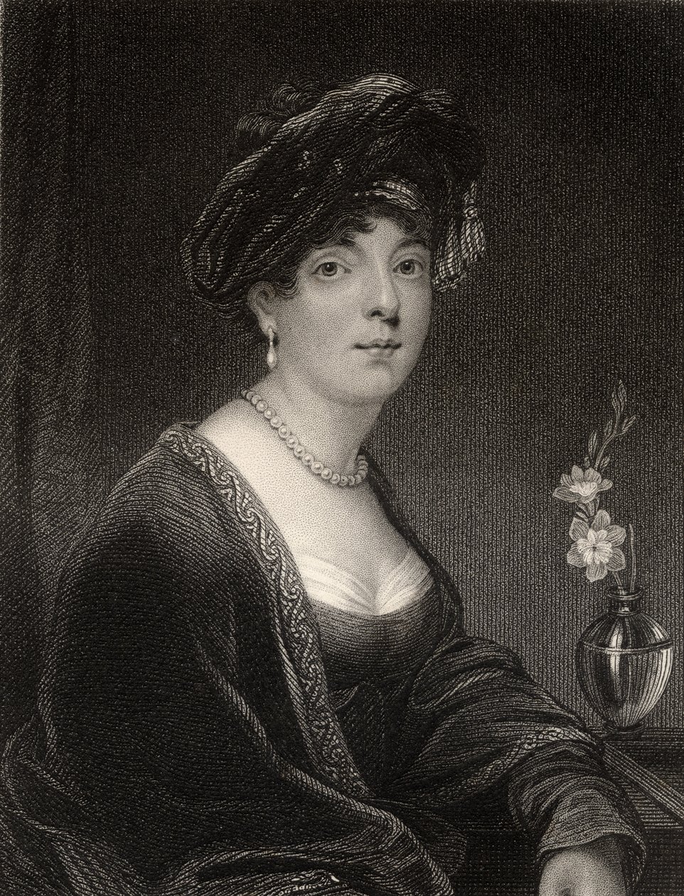 Elizabeth Leveson Gower, gravert av S. Freeman, fra 'The National Portrait Gallery, Volume II', utgitt ca. 1820 av Thomas Phillips