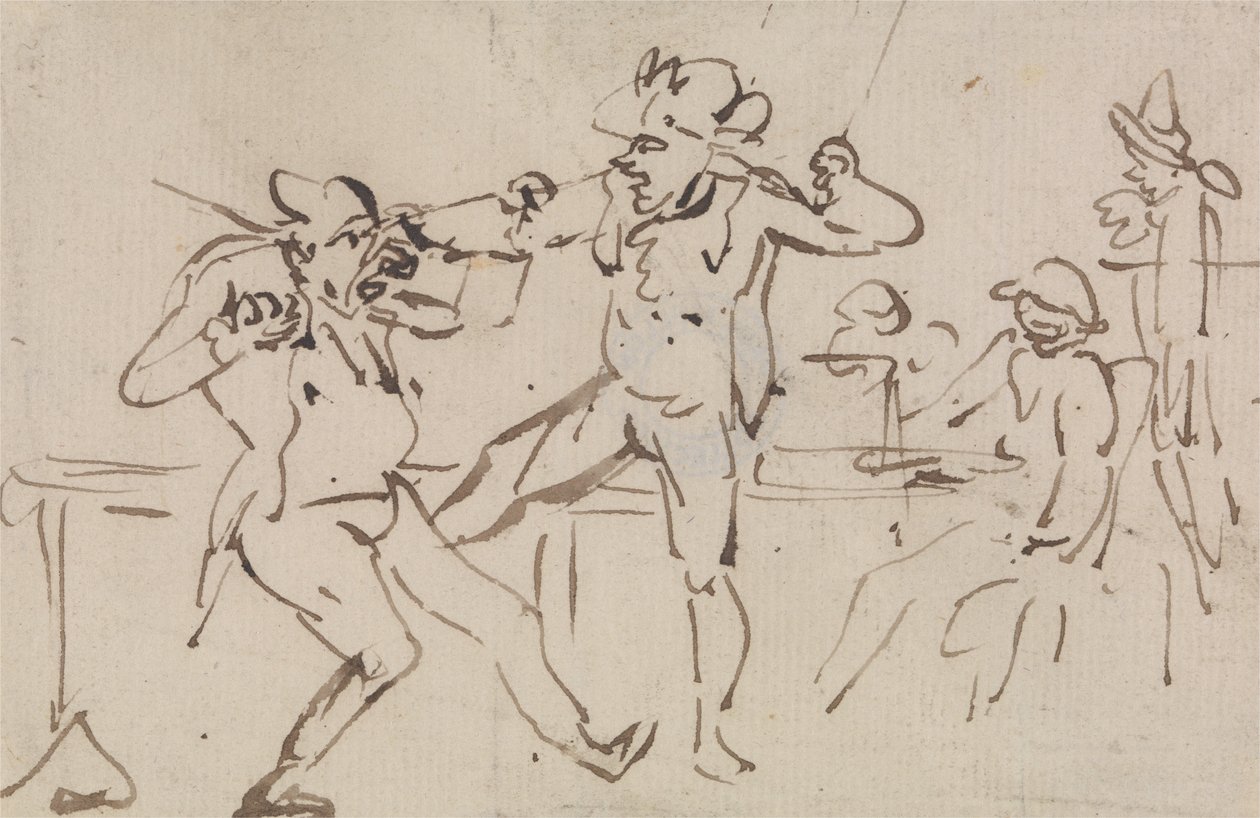 Et svart ben oppdaget utskillende kort (en studie) av Thomas Rowlandson