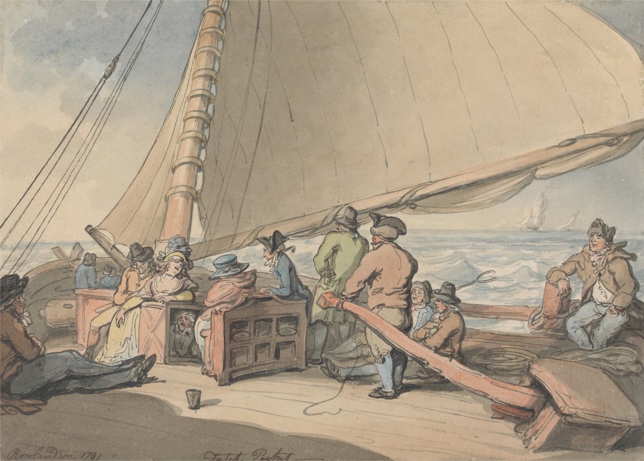 En nederlandsk pakke i en stigende bris av Thomas Rowlandson