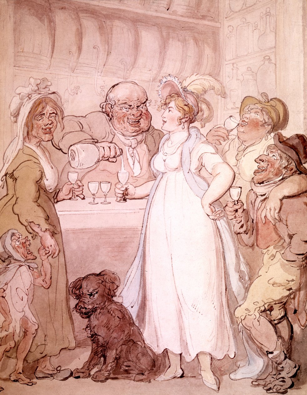 A Gin Shop, ca. 1808-09 (akvarell) av Thomas Rowlandson