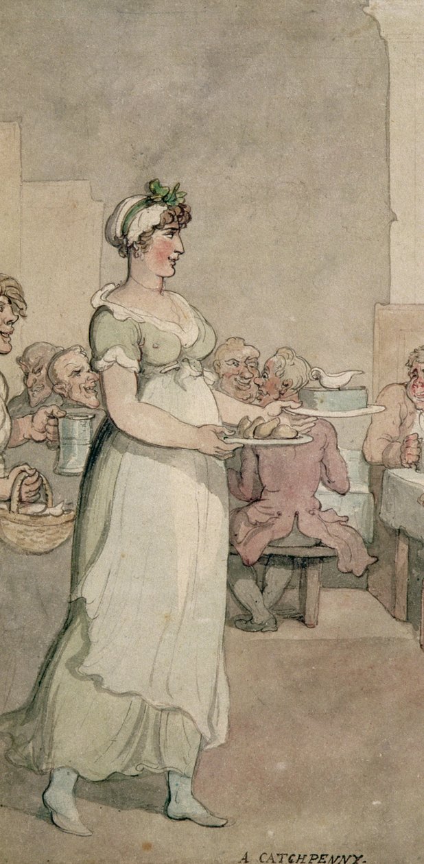 En Penny Slap Bang Shop penn og blekk og wc på papirdetalj av 202933 av Thomas Rowlandson