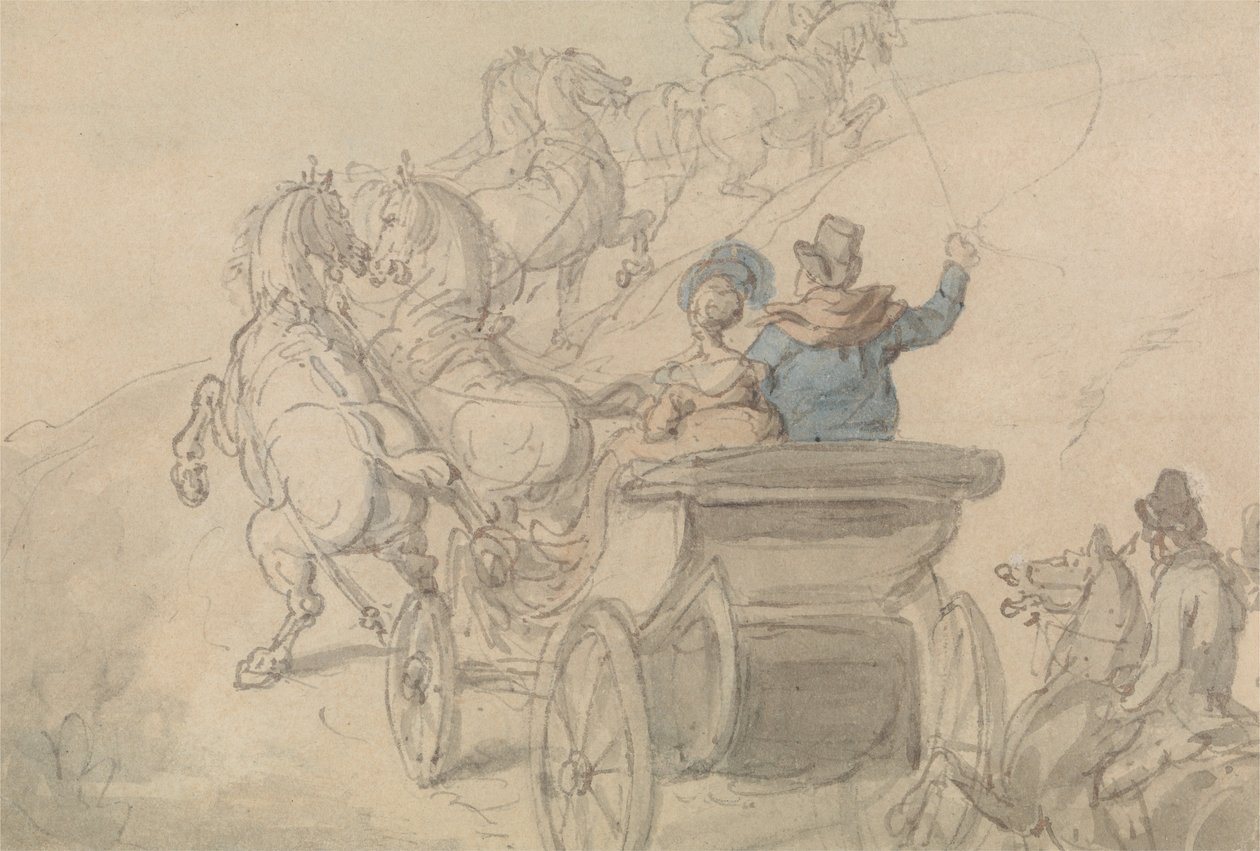 En Phaeton og seks av Thomas Rowlandson