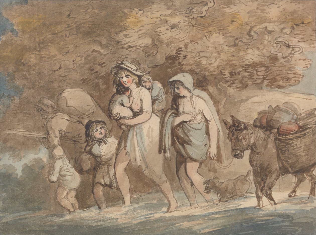 En Potter kommer tilbake fra markedet av Thomas Rowlandson