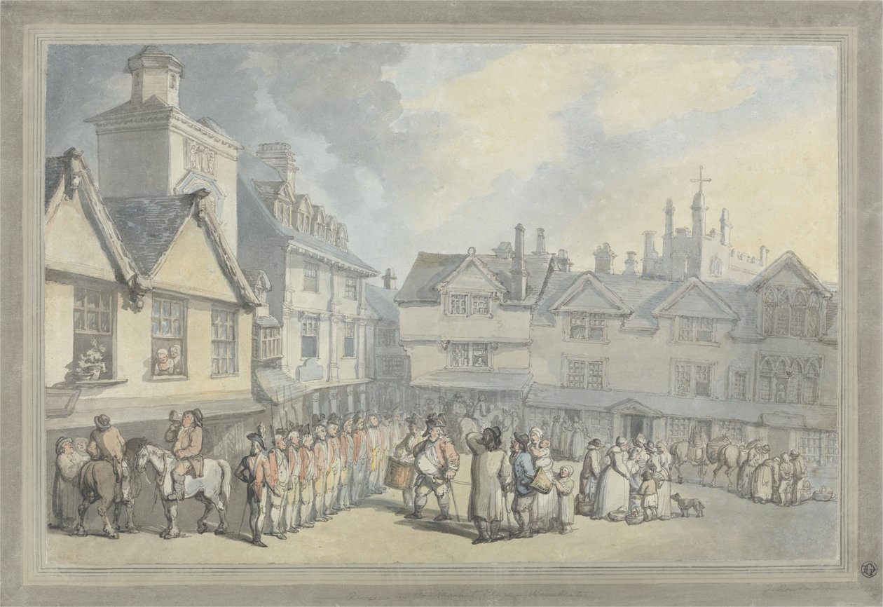 En anmeldelse på et marked av Thomas Rowlandson