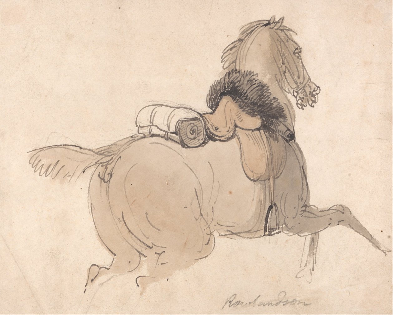 En sadlet kavalerihest av Thomas Rowlandson