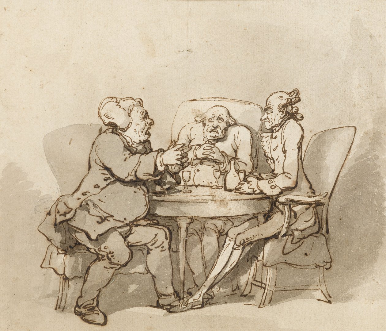 A Talk Me Dead Fellow (penn og blekk med vask på papir) av Thomas Rowlandson