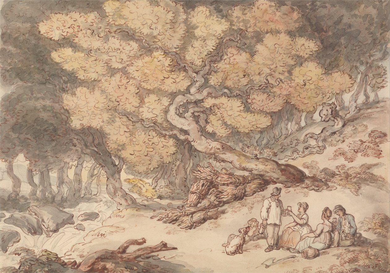 En treskjæringspiknik av Thomas Rowlandson