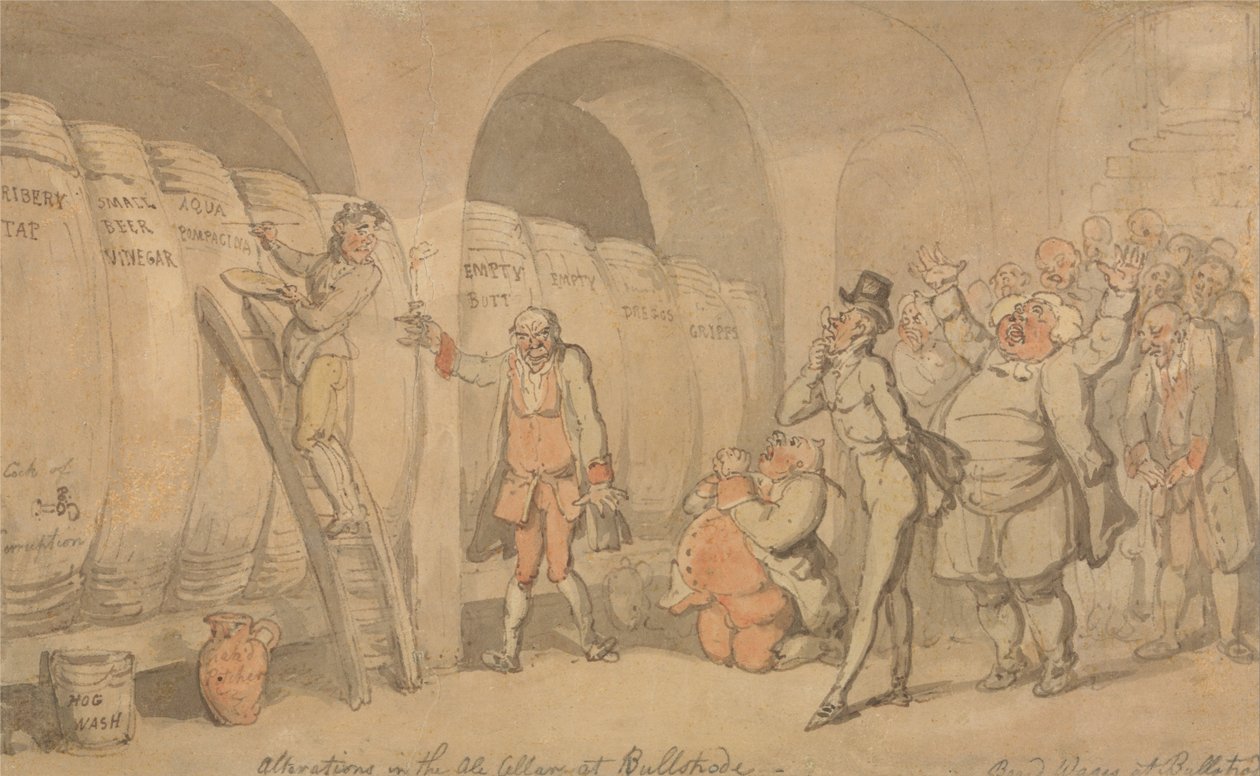Endringer i Ale -kjelleren på Bulstrode av Thomas Rowlandson