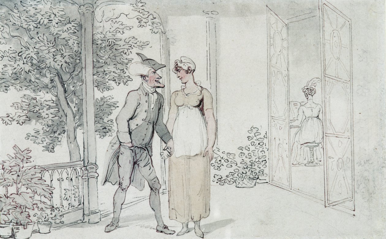 Amorøse oppmerksomheter, ca. 1800 av Thomas Rowlandson