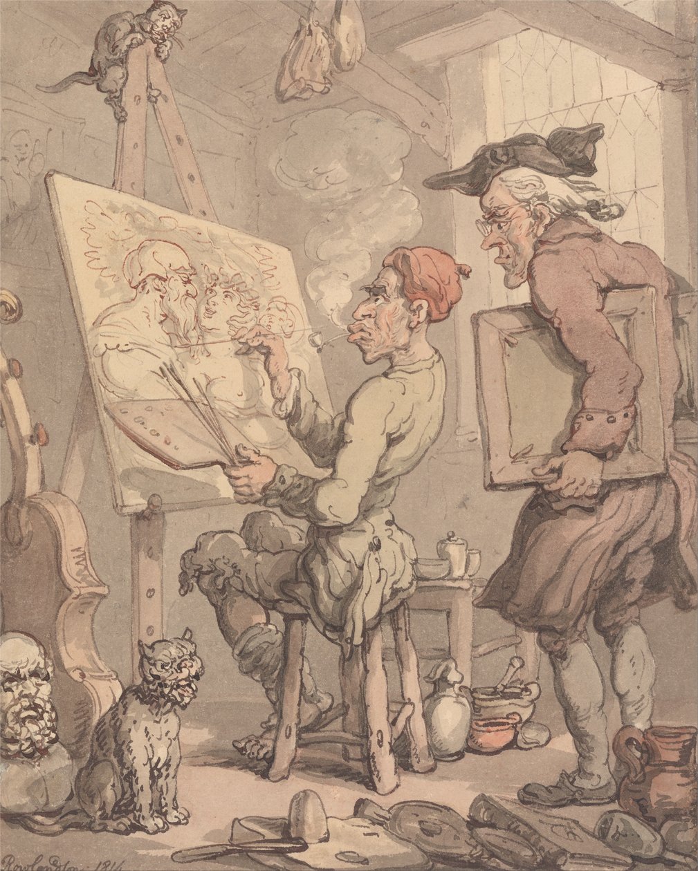 Et kunstnerstudio av Thomas Rowlandson