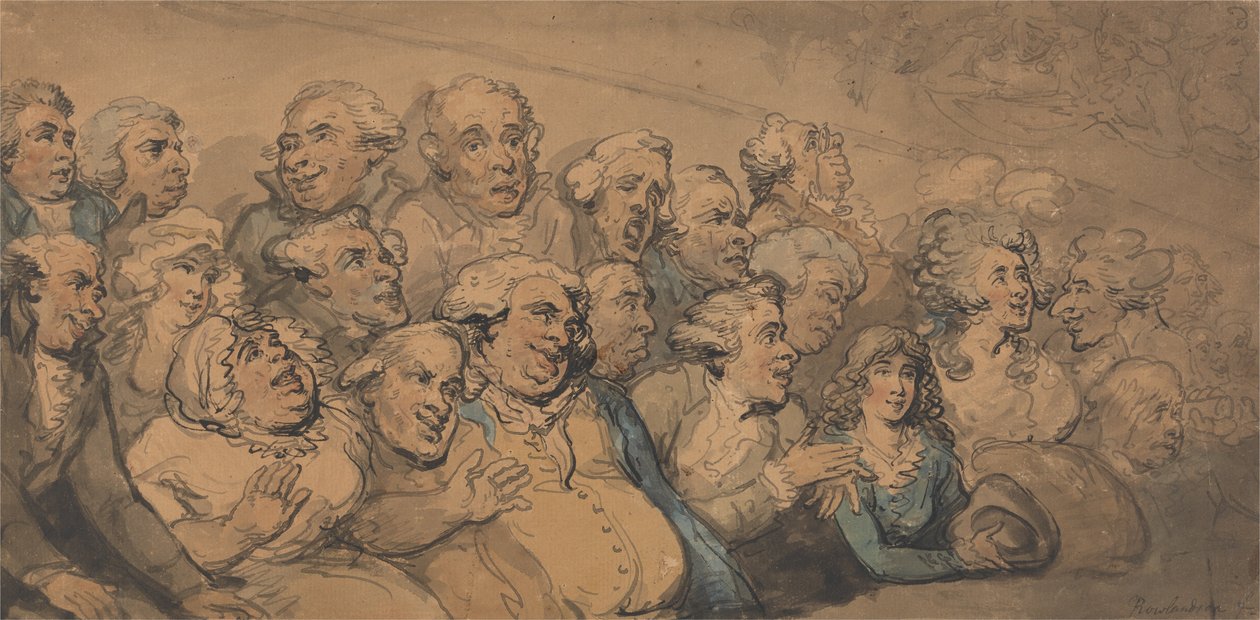 Et publikum på Drury Lane Theatre av Thomas Rowlandson
