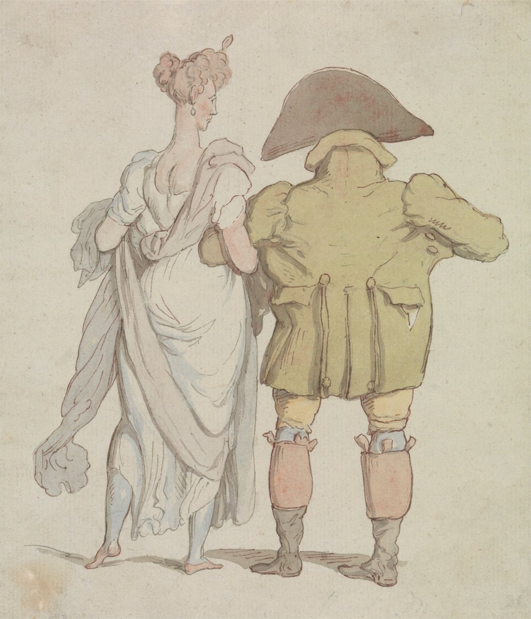 En eldre bukk som går med en dame av Thomas Rowlandson