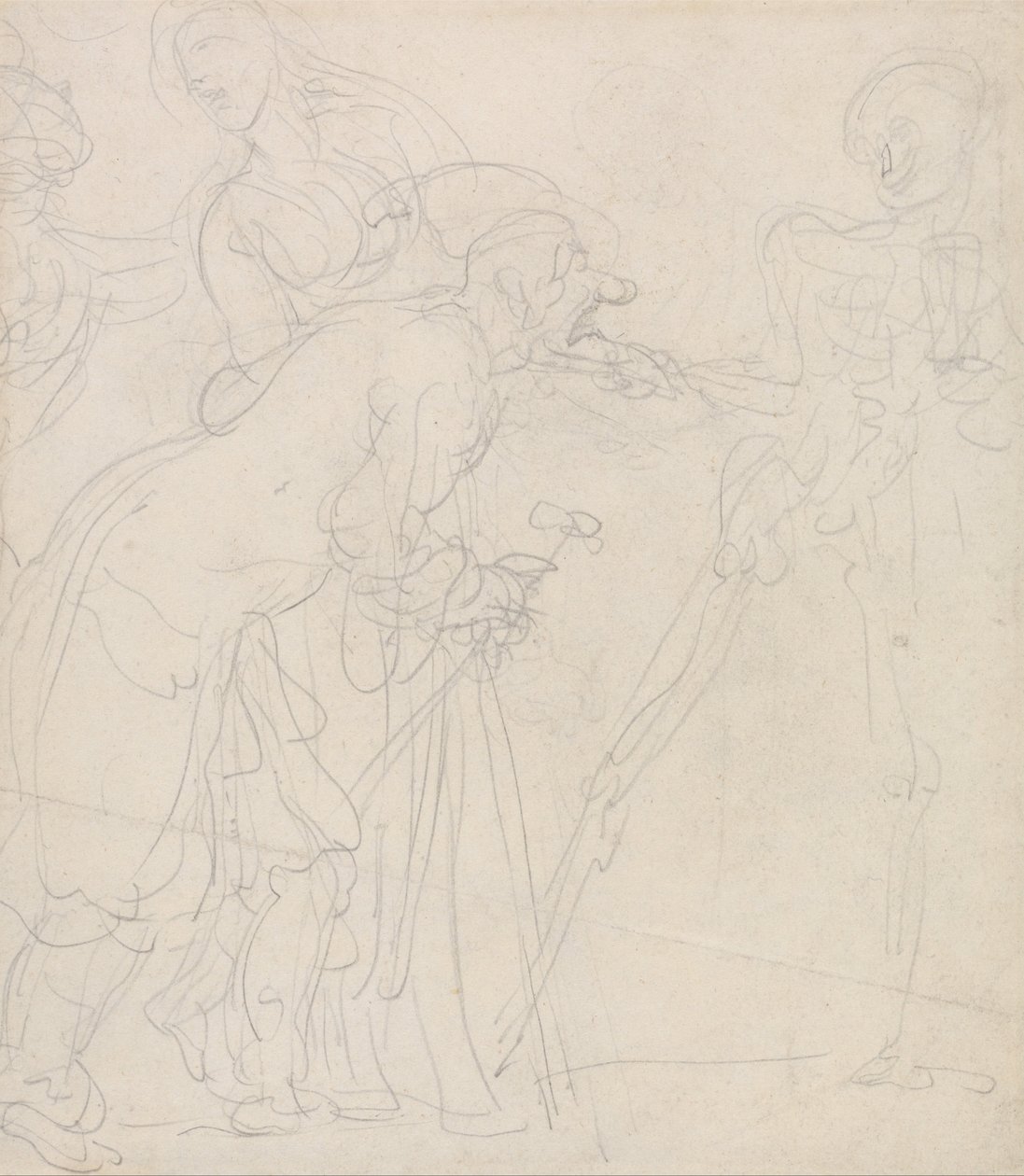 En gammel mann plaget av døden av Thomas Rowlandson