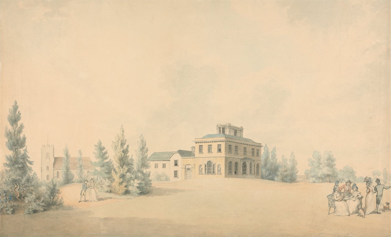 Bradwell Lodge, Bradwell Quay, Essex av Thomas Rowlandson