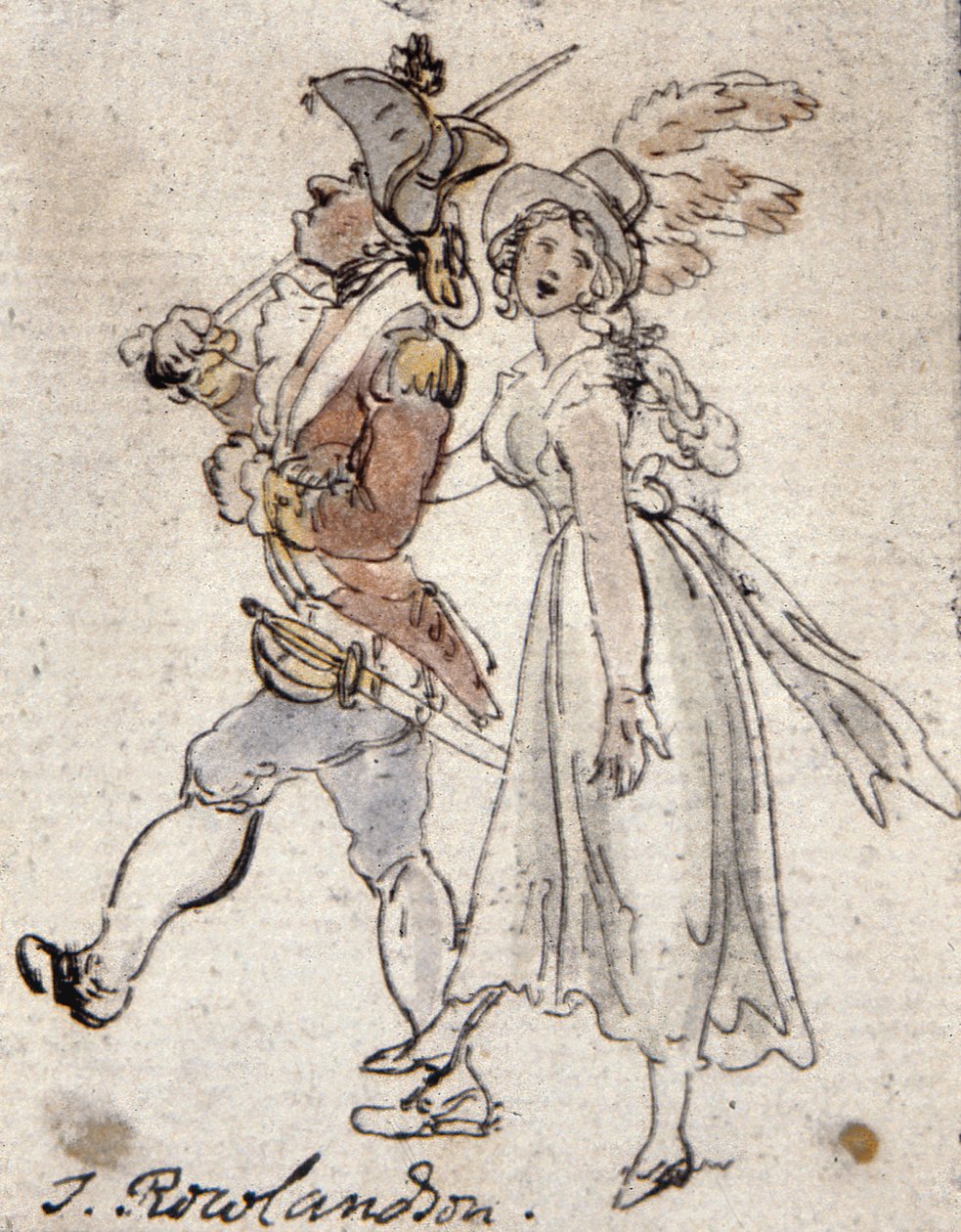 Karikatur (håndfarget etsning) av Thomas Rowlandson