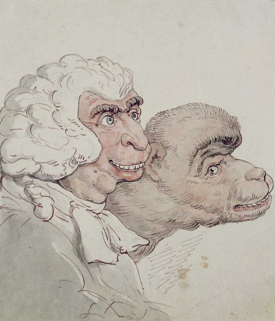 Karikatur av en dommer (wc) av Thomas Rowlandson