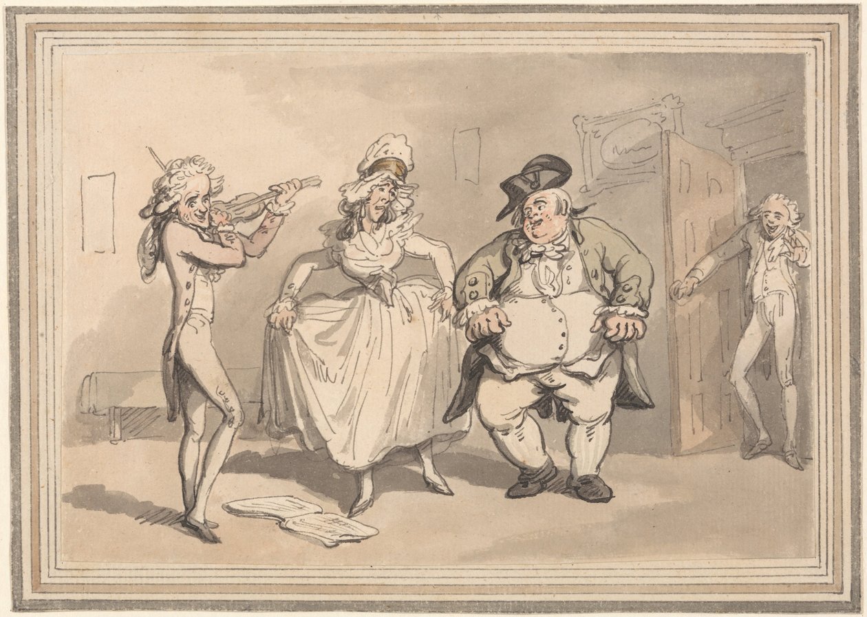 Komfort med bad- Privat trening før ballen av Thomas Rowlandson